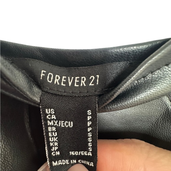 Forever 21 Black Faux Leather Bodysuit - Picture 4 of 5